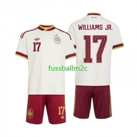 Fußballtrikots Spanien Nico Williams 17 Kinder Auswärts Trikotsatz WM 2026